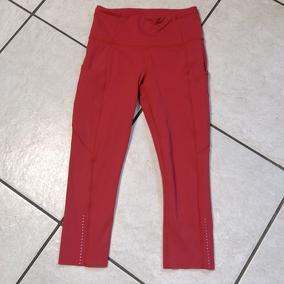Lululemon Fast & Free Crop II‎ *Nulux 19" Persian Red - Picture 6 of 14